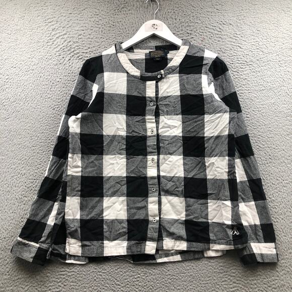Pendleton Pajama Flannel Button Shirt Womens Large Long Sleeve Buffalo Check - Picture 1 of 8